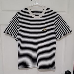 Uniquo × The Andy Warhol Foundation Visual Art Striped Black and White T-Shirt